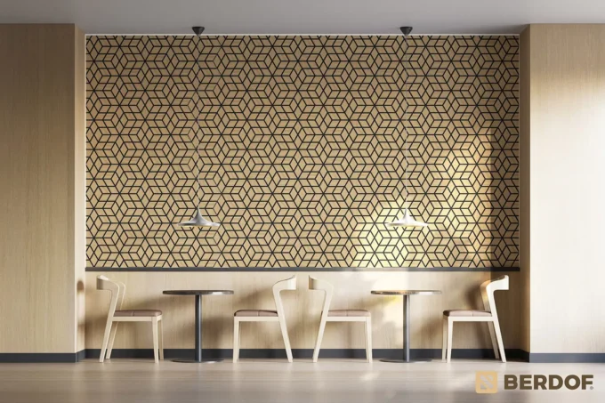 Akustický panel hexagon - Dub světlý