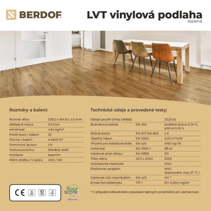 Dub hnědý lepený 2.5mm